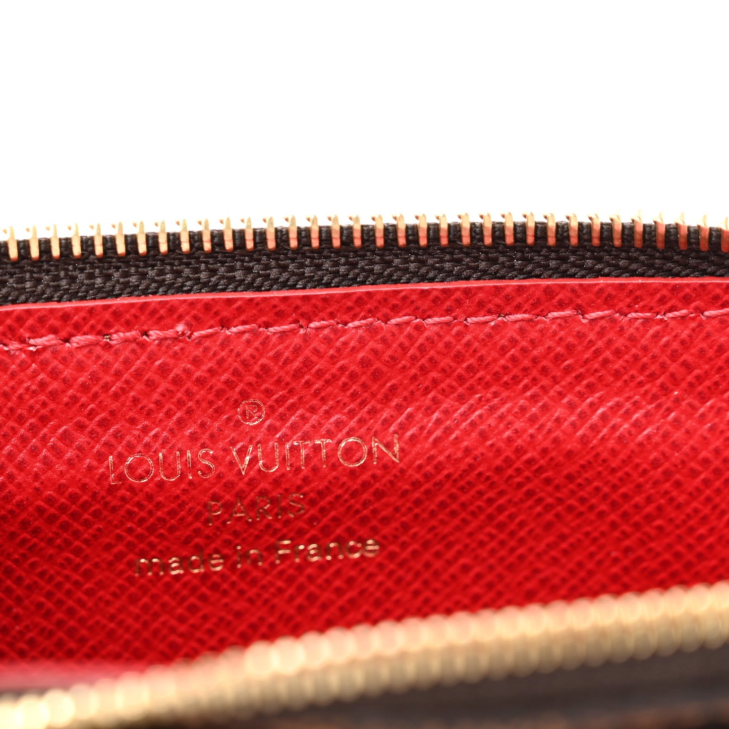 Damier Ebene Recto Verso Card Holder Red