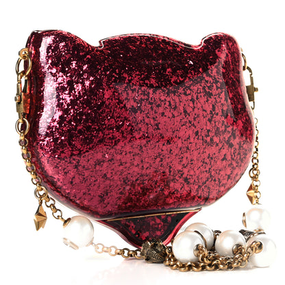 Gucci Glitter Plexiglass Kitty Clutch Red 3 of 9