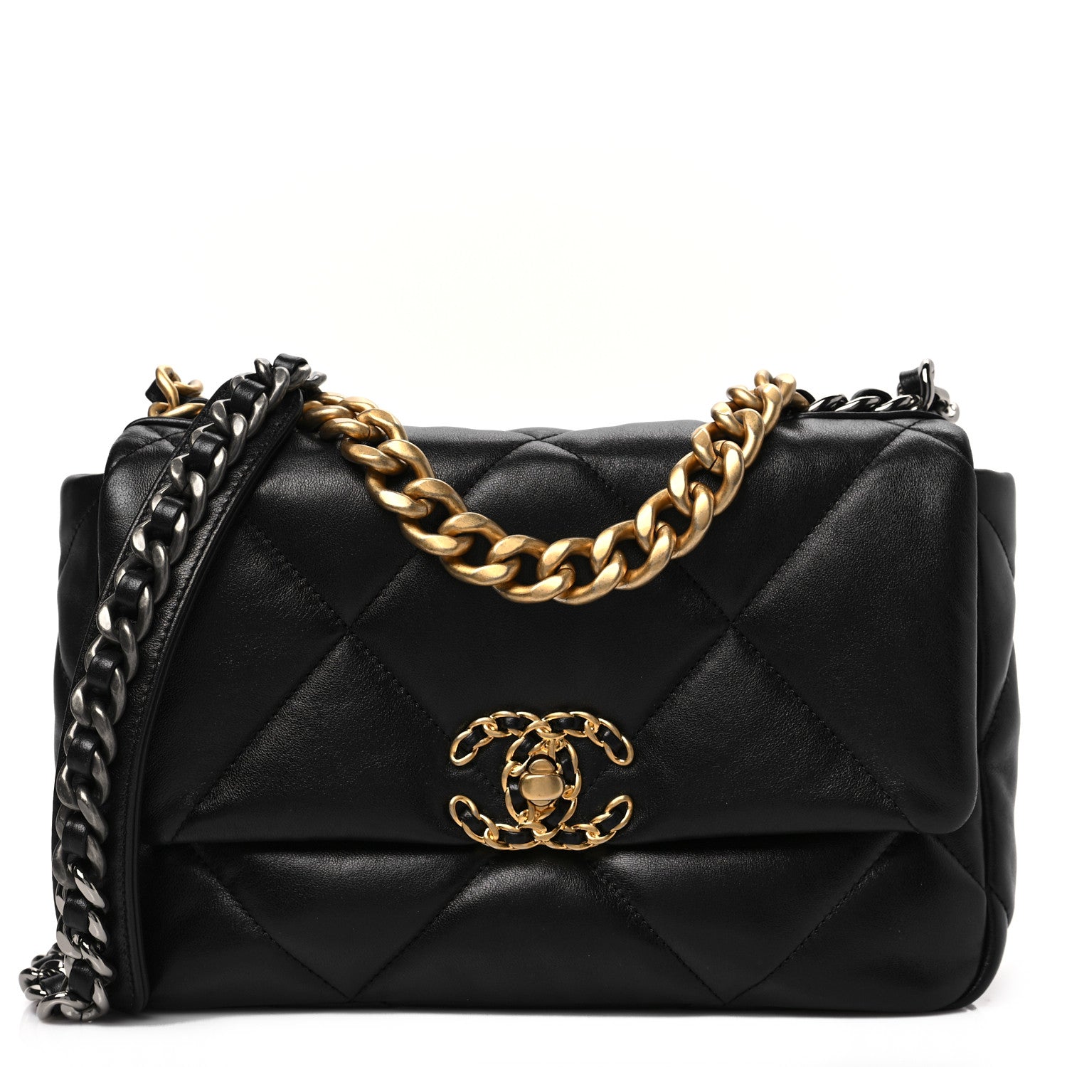 Chanel Lambskin Quilted Medium Chanel 19 Flap Black 1 of 8