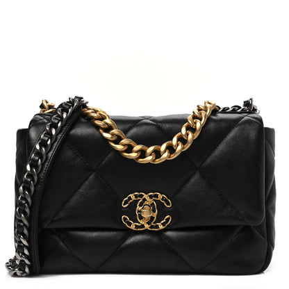 Chanel Lambskin Quilted Medium Chanel 19 Flap Black 1 of 8