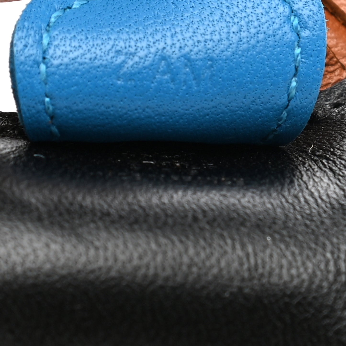 Milo Lambskin Grigri Rodeo Horse Bag Charm PM Black Gold Bleu Zanzibar