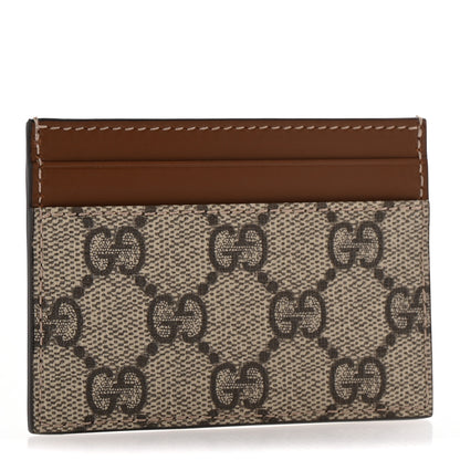 Gucci GG Supreme Monogram Calfskin Card Holder Beige Ebony Cuir 3 of 6