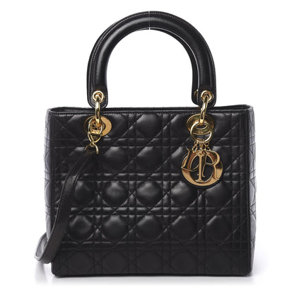 Christian Dior Lambskin Cannage Medium Lady Dior Black 1 of 11