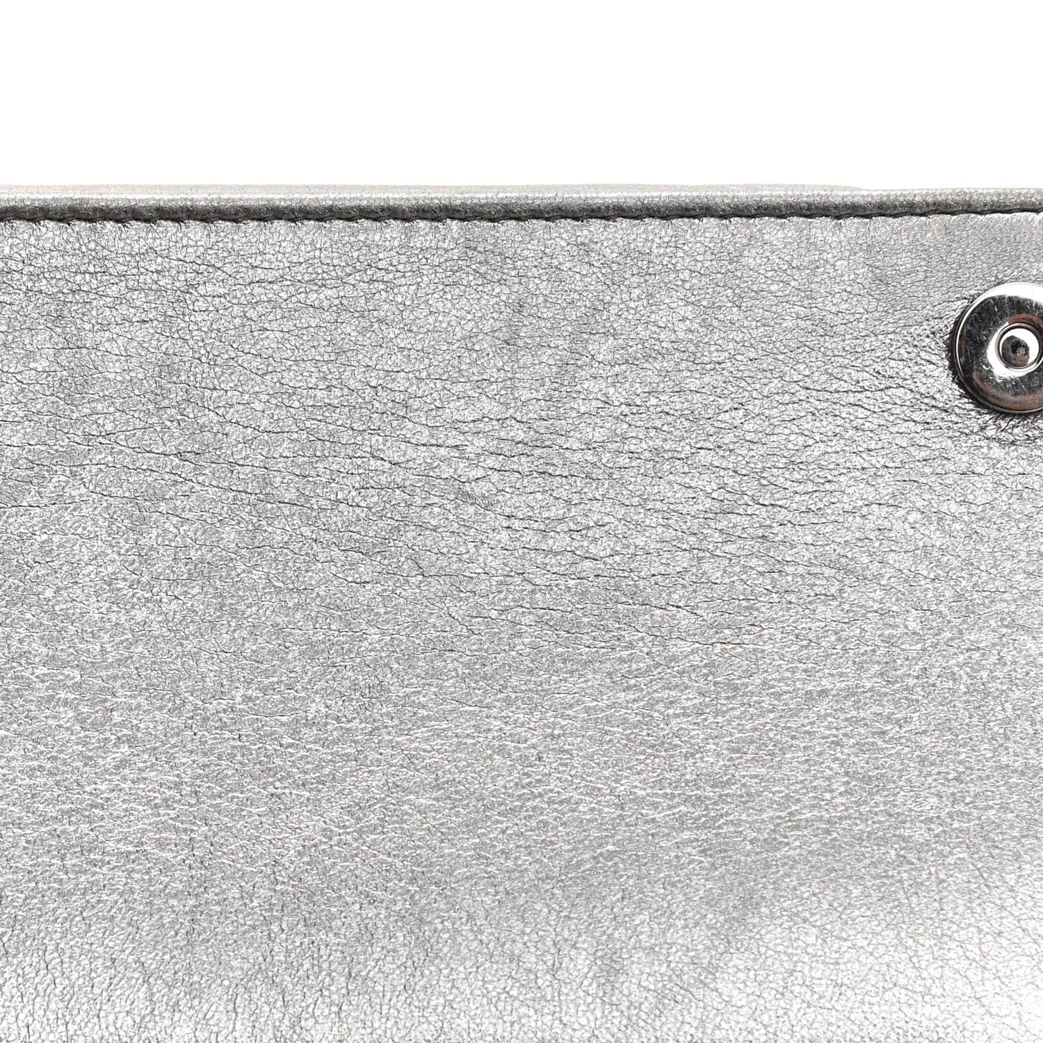 Prada Metallic Nappa Impunture Diagramme Chain Wallet Cromo 11 of 13