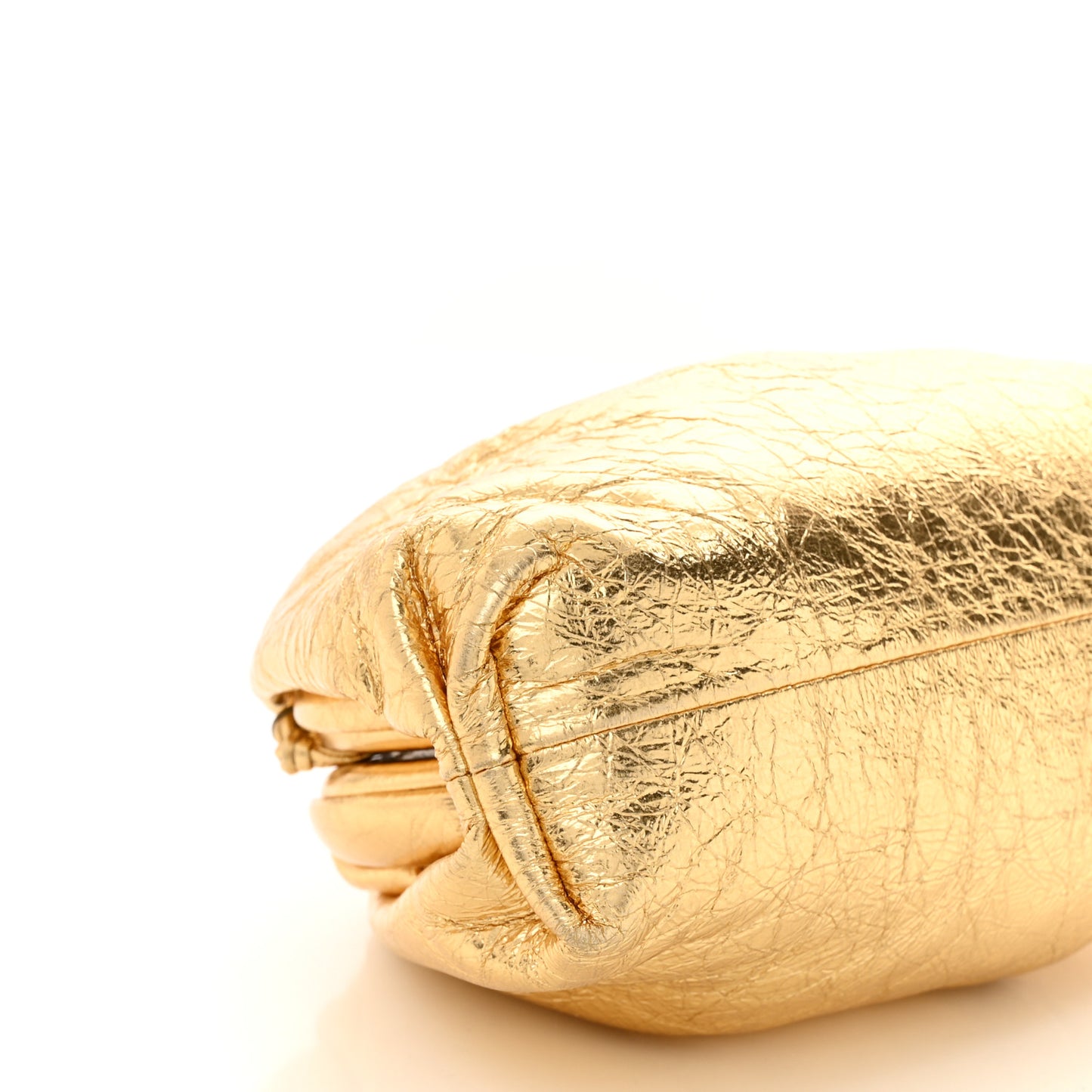 Metallic Crushed Calfskin The Mini Pouch Gold