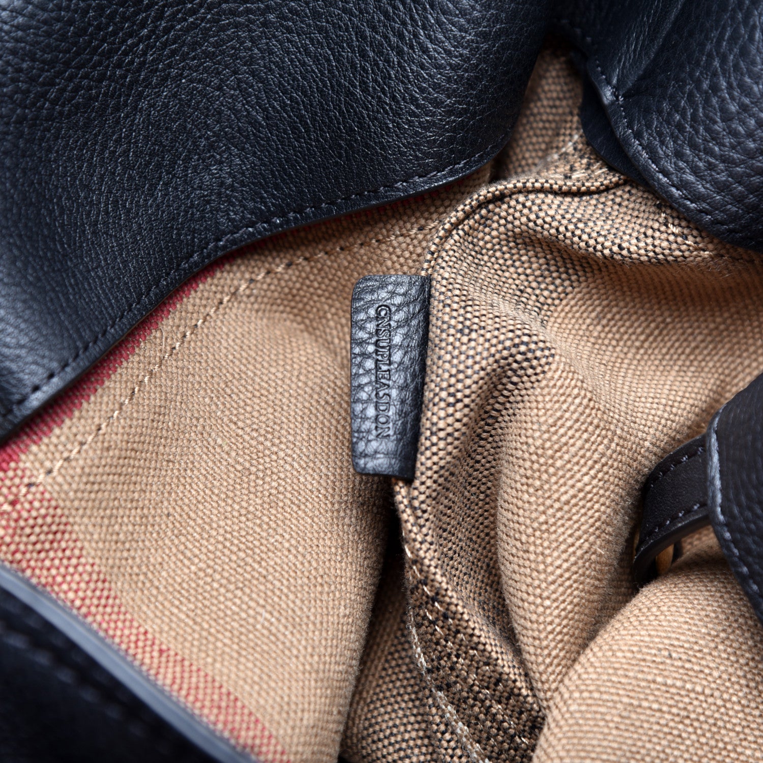 Burberry Grainy Calfskin Canvas Mega Check Medium Ashby Tassel Hobo Black 9 of 11