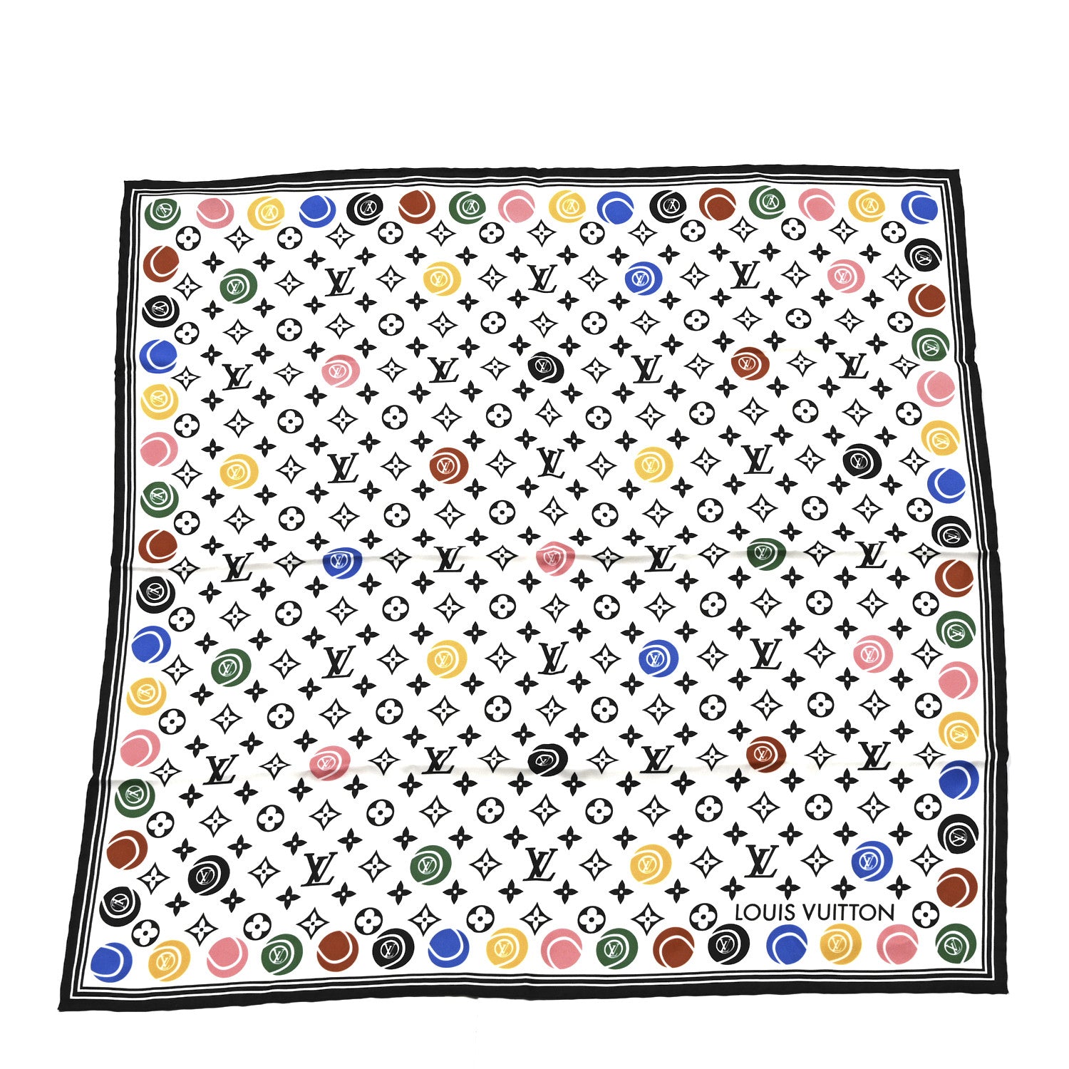 Louis Vuitton Silk Monogram LV Match Scarf White Multicolor 1 of 3