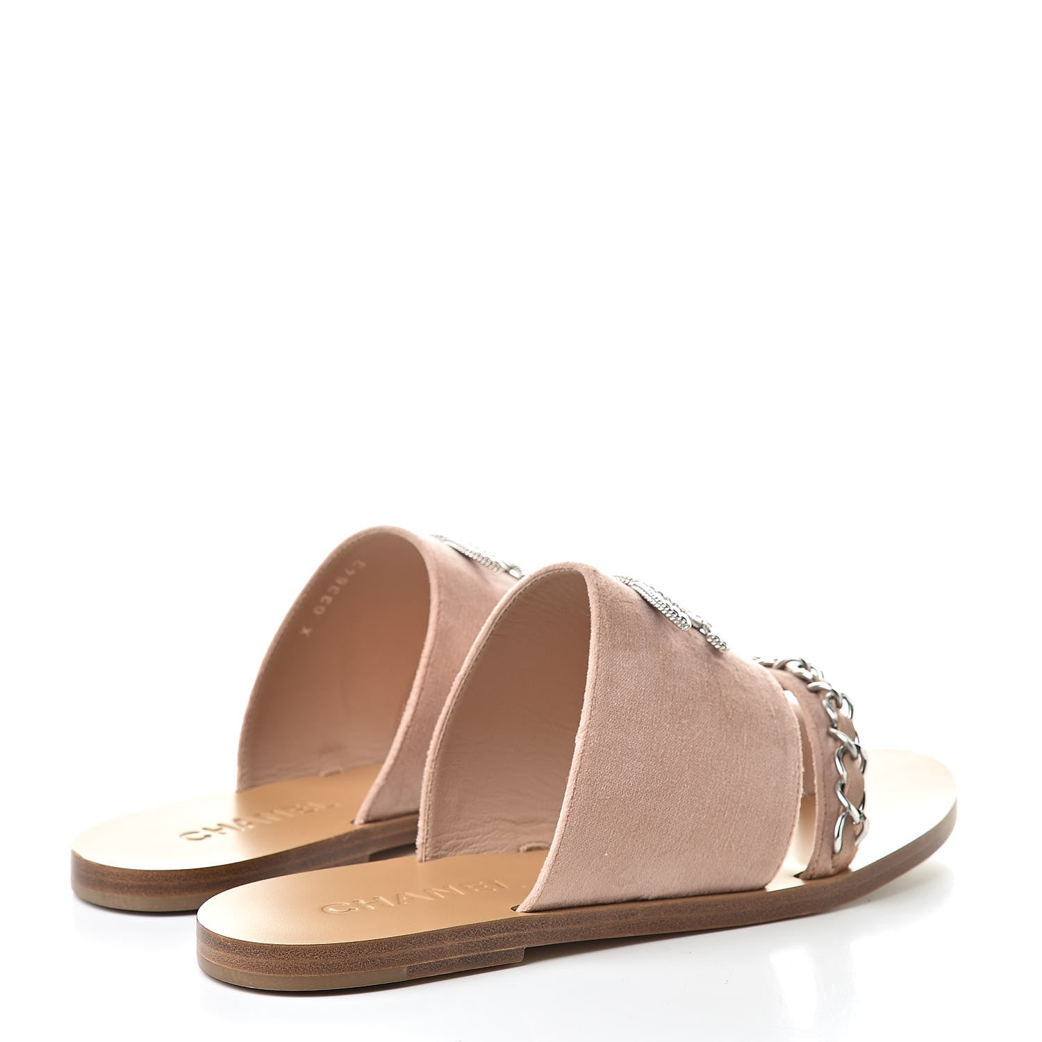 Chanel Velvet Chain Mule Sandals 40 Pink 4 of 9