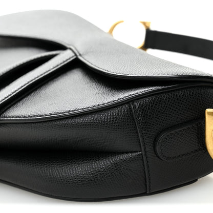 Christian Dior Grained Calfskin Saddle Bag Black 10 of 11