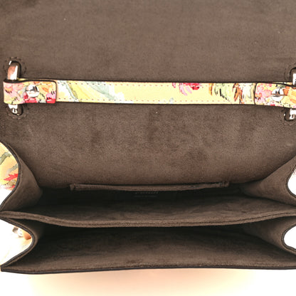 Fendi Vitello Marie Antoinette Print Scalloped Mix Studded Small Kan I Shoulder Bag Panna Multicolor 5 of 10