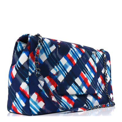 Chanel Canvas Airline Printed XXL Travel Flap Bag Blue Red White 3 of 10