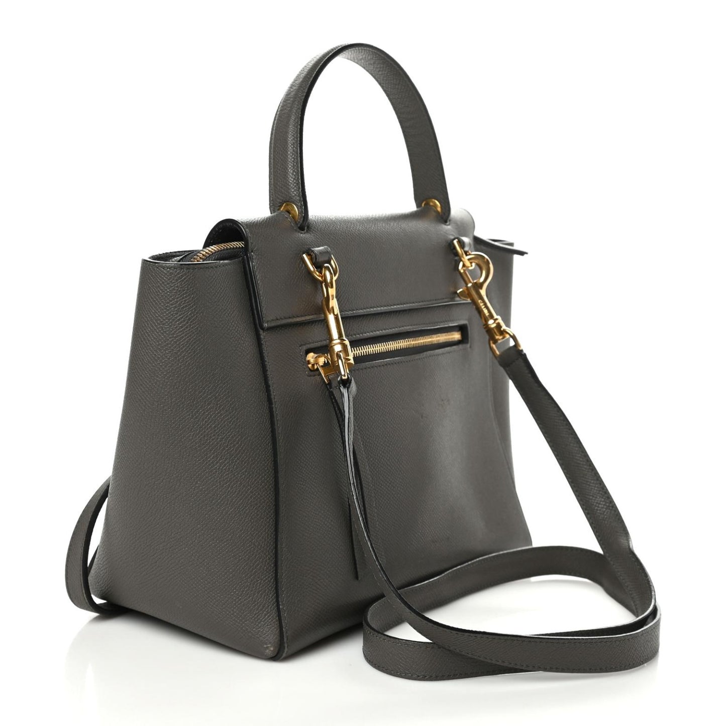 Grained Calfskin Micro Belt Bag Grey