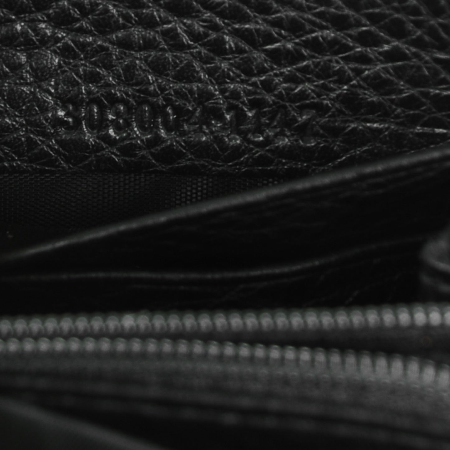 Pebbled Calfskin Soho Zip Around Wallet Black