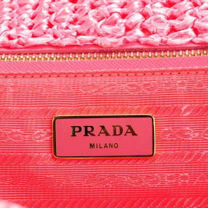 Prada Rayon Raffia Grass Tote Rosa 6 of 8