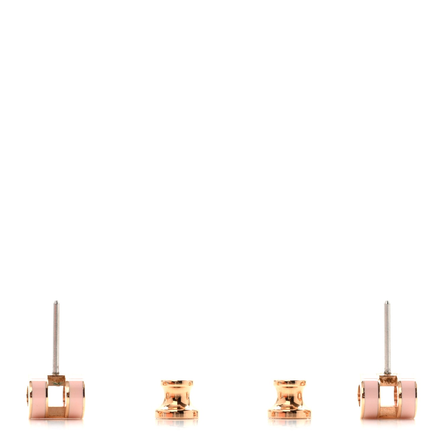 Hermes Rose Gold Lacquered Mini Pop H Earrings Rose Dragee 3 of 6