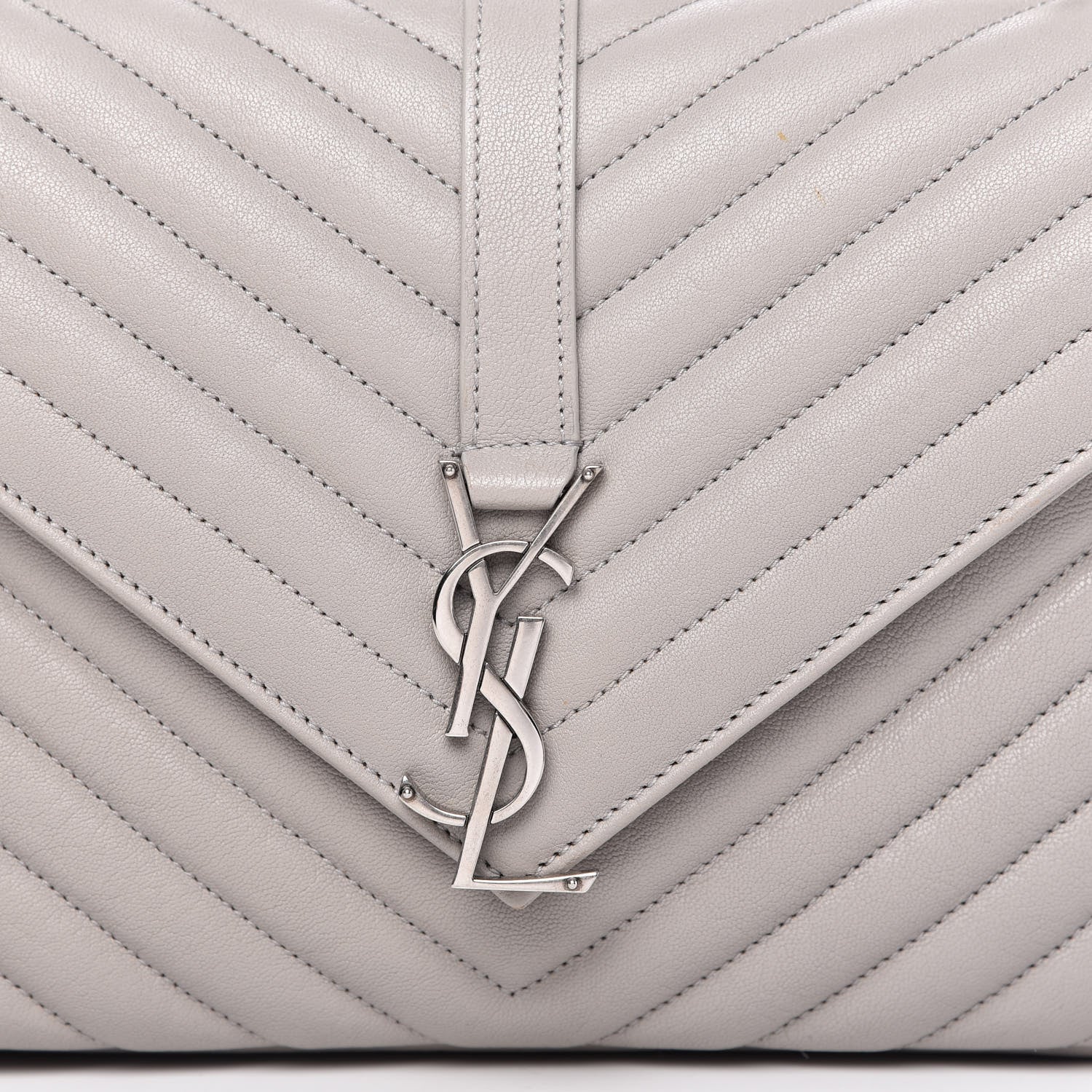 Saint Laurent Sheepskin Matelasse Medium College Monogram Bag Light Grey 9 of 9