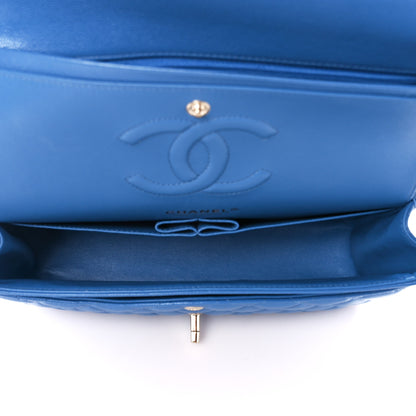 Chanel Caviar Quilted Medium Double Flap Blue 5 of 11