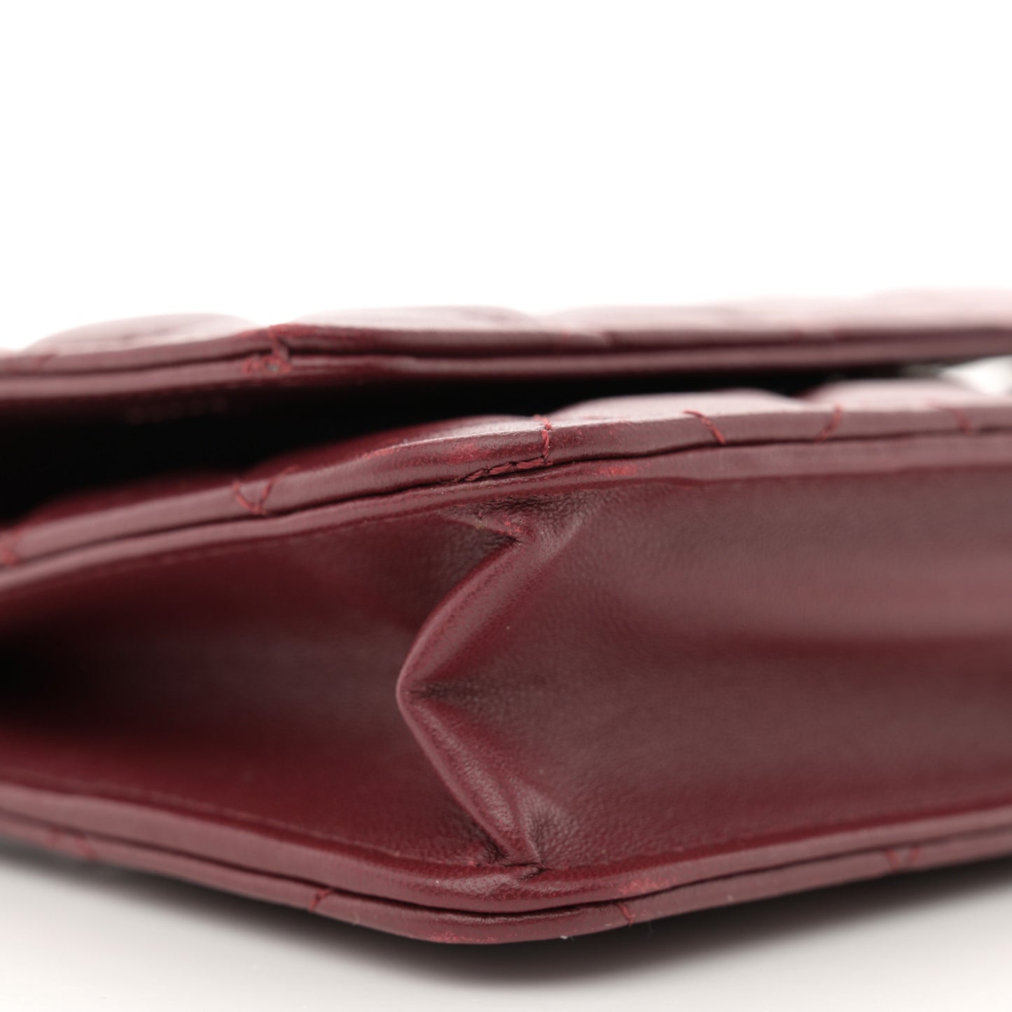 Lambskin Quilted Wallet On Chain WOC Red