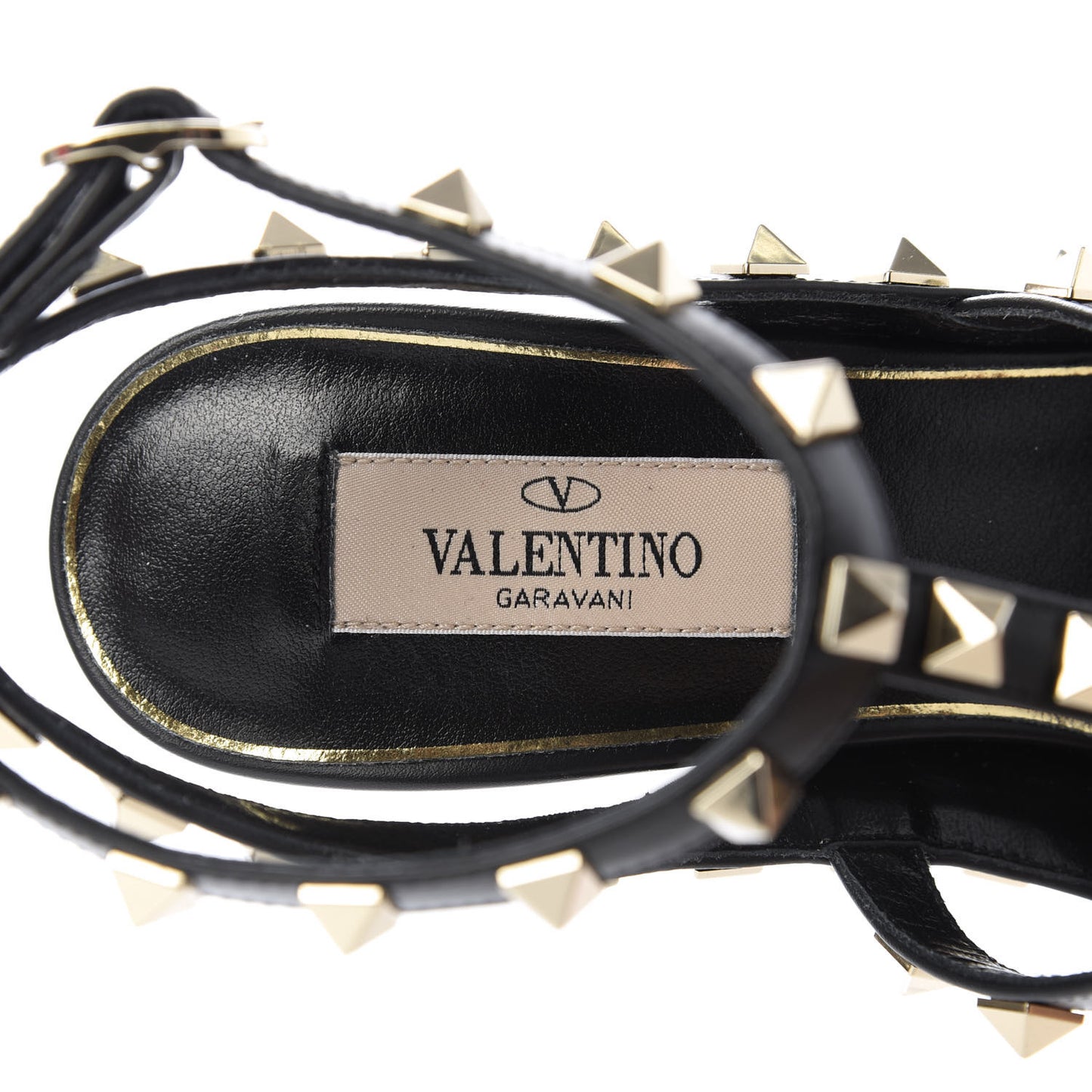 Calfskin Nappa Boudoir Rockstud Ankle Strap 100mm Pumps 37 Rose Cannelle Black