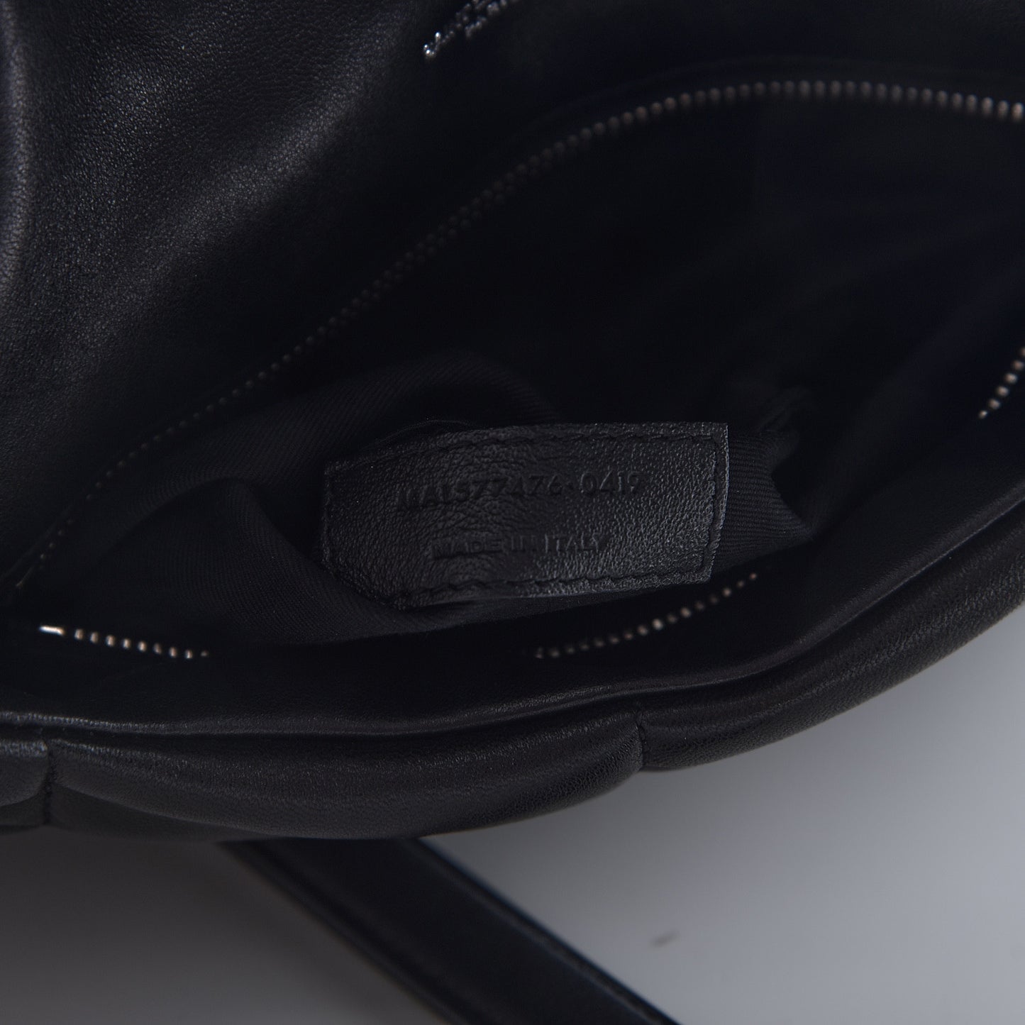 Lambskin Quilted Small Loulou Puffer Monogram Chain Satchel Black