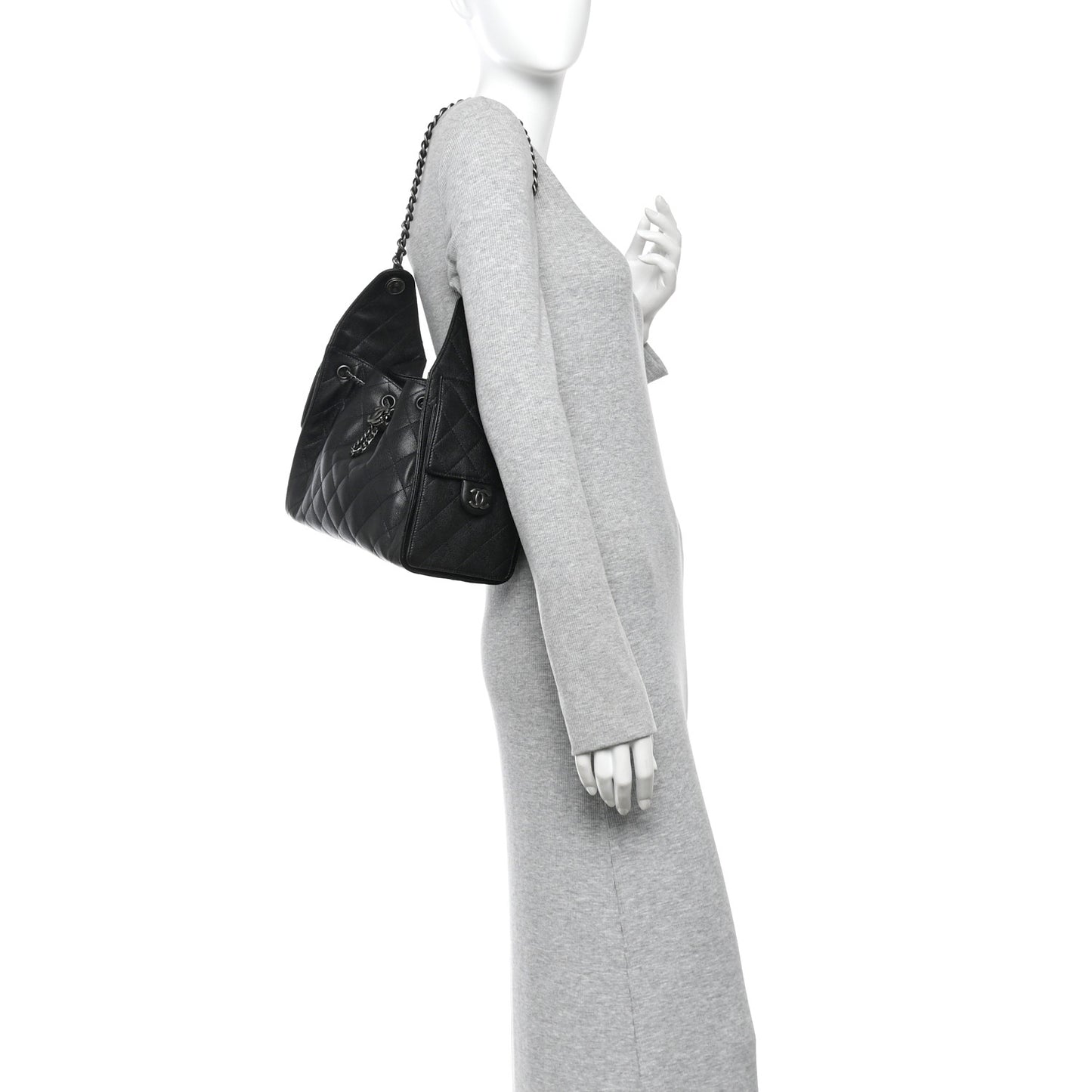 Caviar Quilted Small Chanel 25 Handbag Black