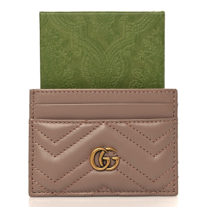 Gucci Calfskin Matelasse GG Marmont Card Holder Porcelain Rose 6 of 6