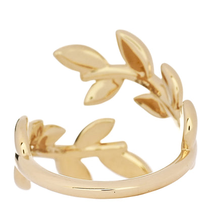 Tiffany 18K Yellow Gold Paloma Picasso Olive Leaf Bypass Ring 53 6.25 3 of 5