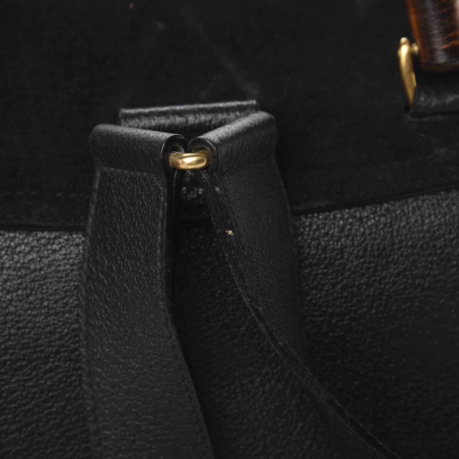 Gucci Suede Bamboo Backpack Black 13 of 14