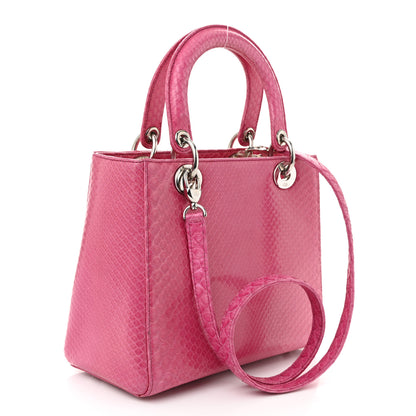 Christian Dior Snakeskin Medium Lady Dior Pink 3 of 11
