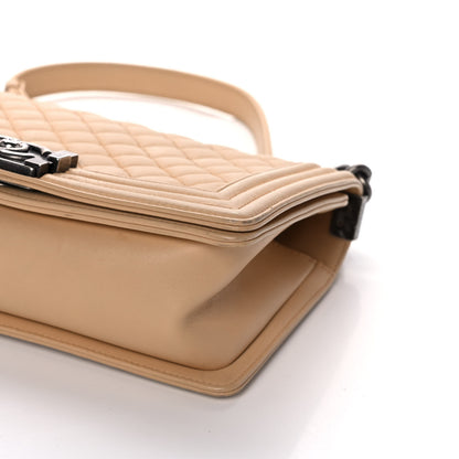 Chanel Calfskin Quilted Medium Boy Flap Beige 9 of 11