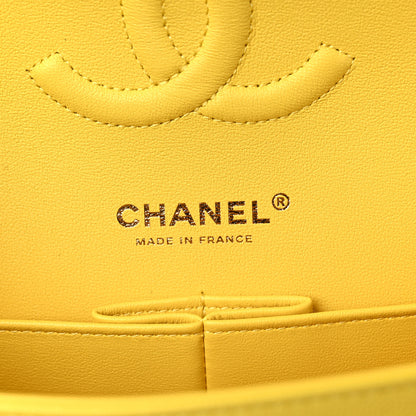 Chanel Caviar Quilted Medium Double Flap Yellow 6 of 10