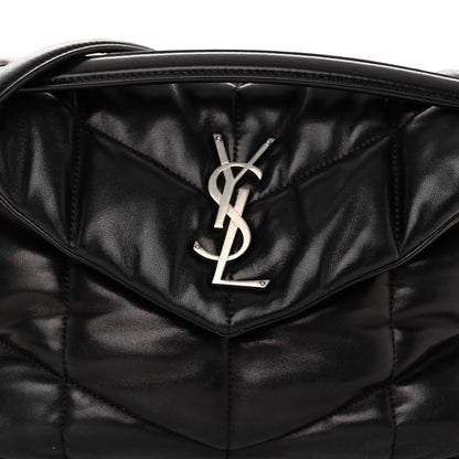 Saint Laurent SAINT LAURENT Lambskin Quilted Small Loulou Puffer Monogram Chain Satchel Black 7 of 9