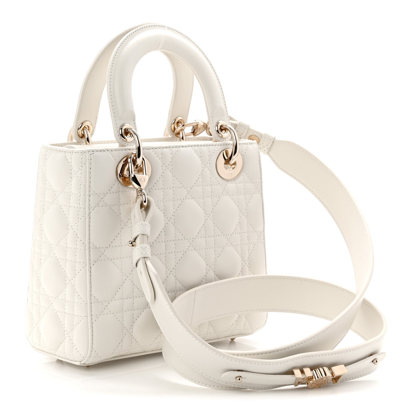 Lambskin Cannage Small My ABCDior Lady Dior White