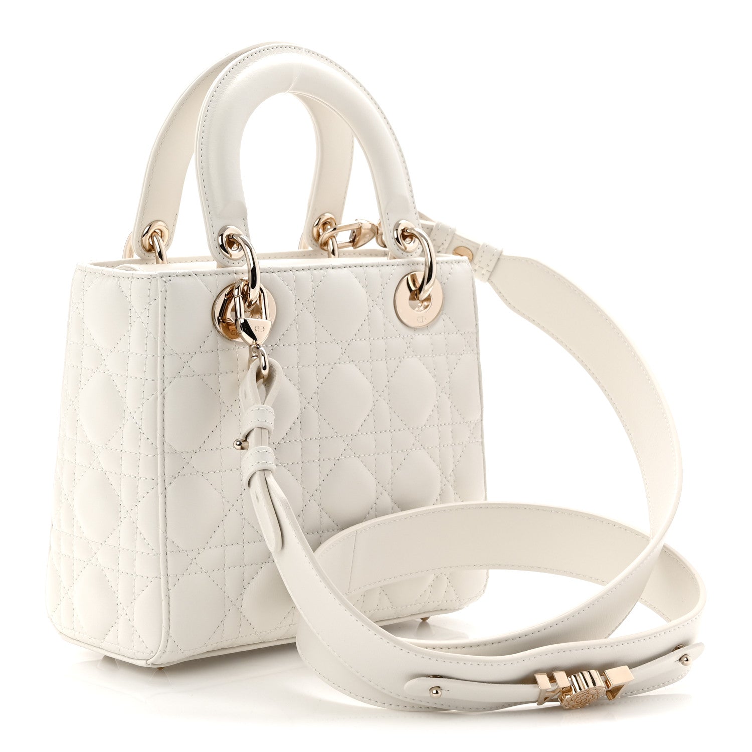 Christian Dior Lambskin Cannage Small My ABCDior Lady Dior White 3 of 10