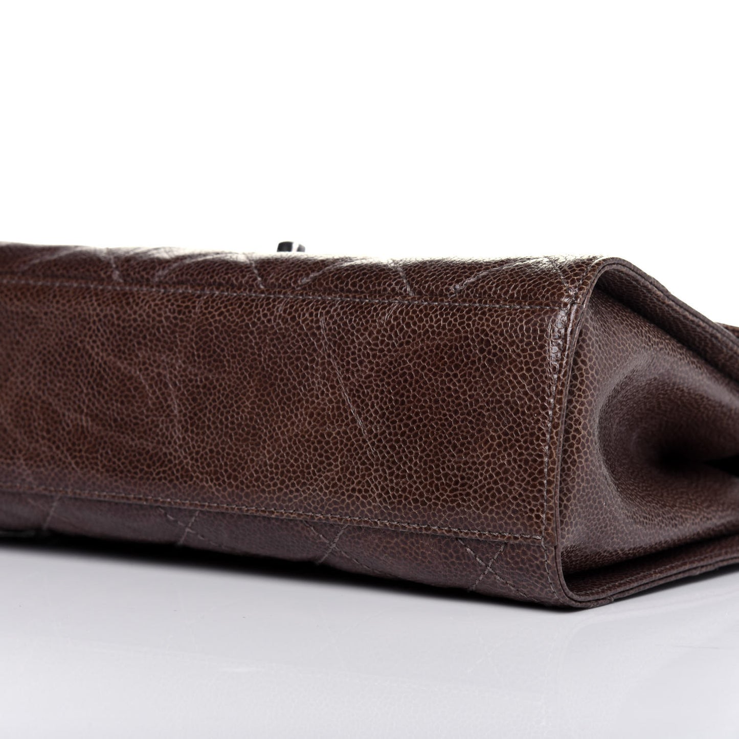 Crumpled Grained Calfskin Medium CC Crave Flap Brown