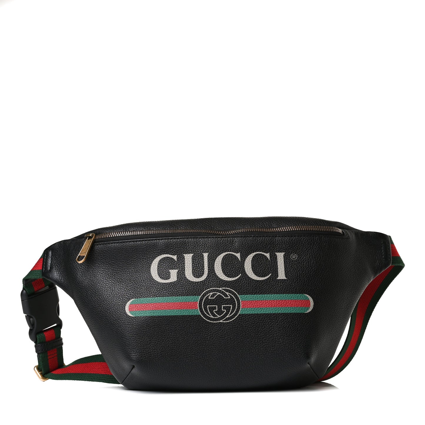 Grained Calfskin Logo Belt Bag Black