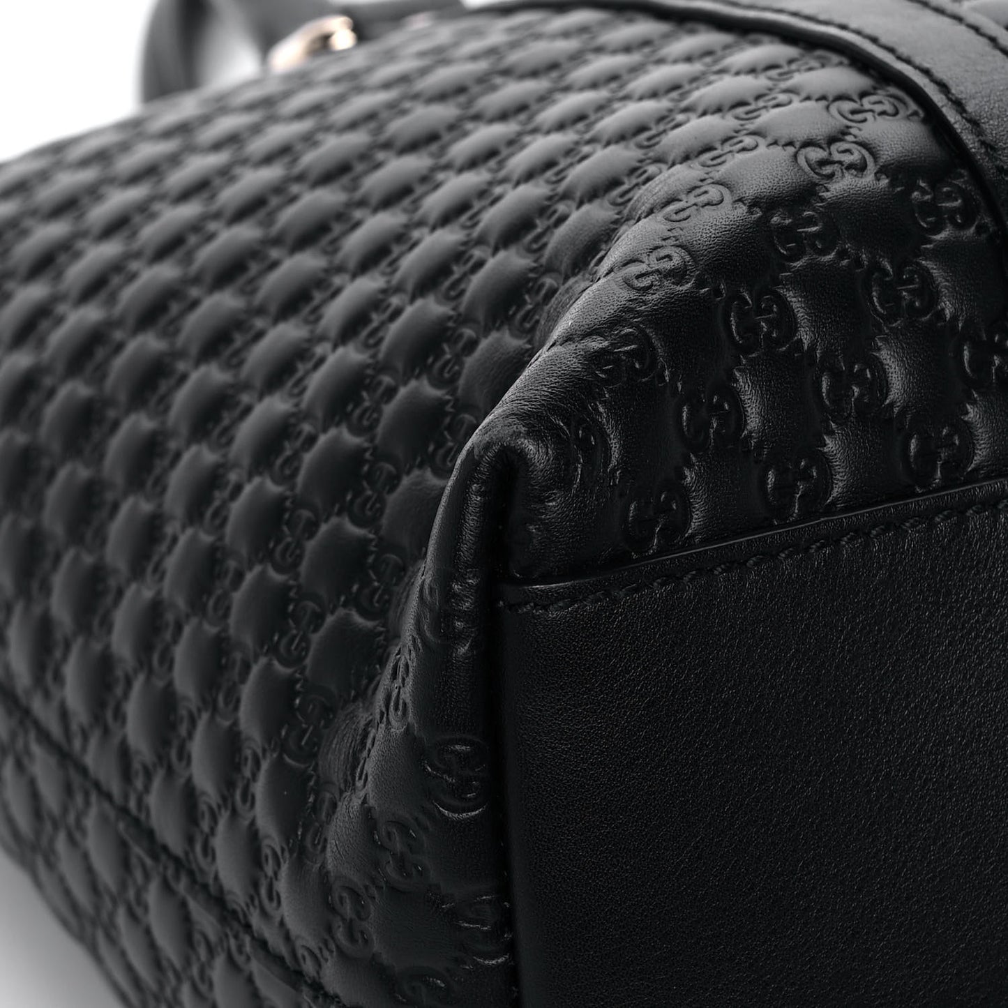 Soft Microguccissima Small Zippered Satchel Black
