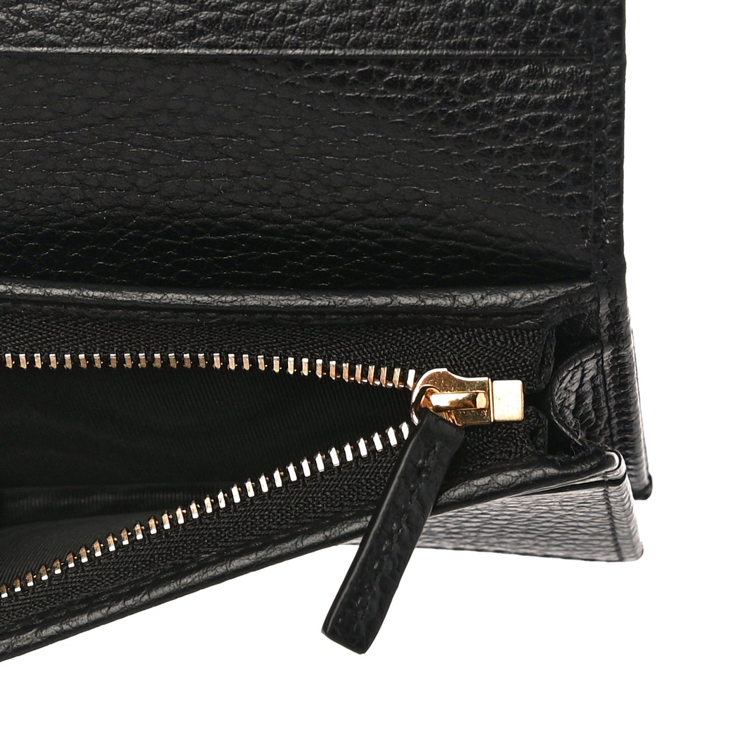 Pebbled Calfskin GG Marmont Card Case Black