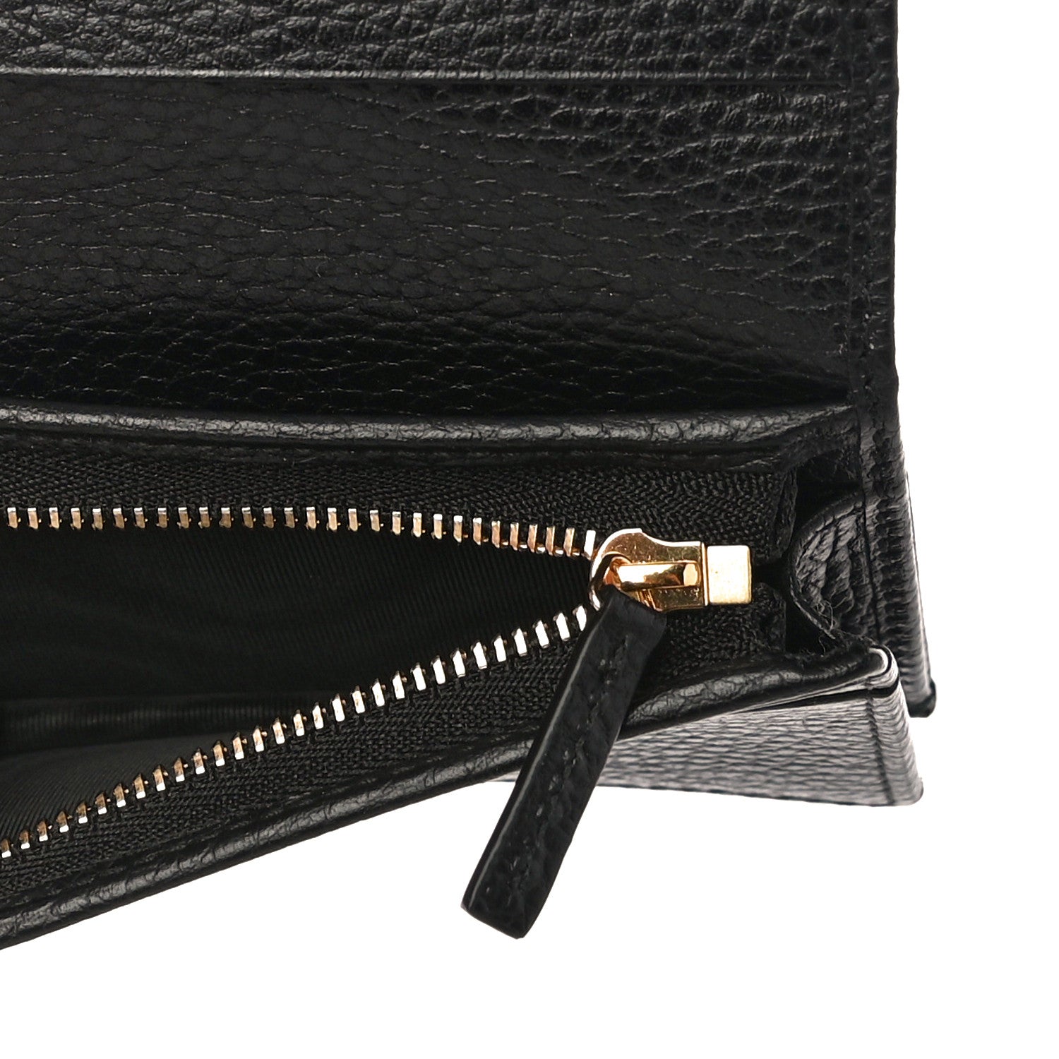 Gucci Pebbled Calfskin GG Marmont Card Case Black 5 of 10