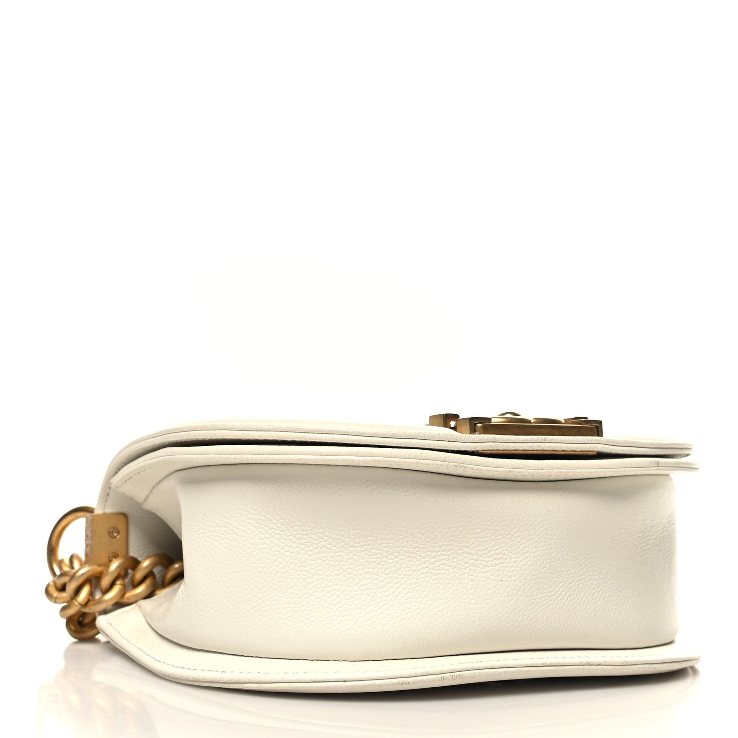 Chanel Caviar Quilted Small Boy Messenger Bag White 4 of 11