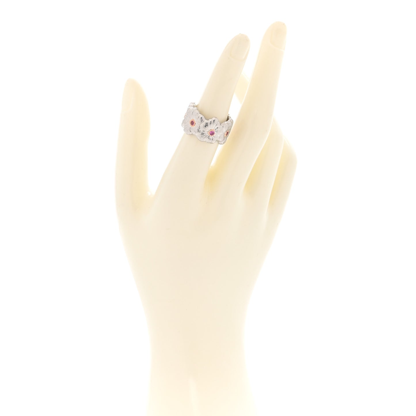 Sterling Silver Gold Vermeil Pink Sapphire Blossoms Daisy Ring 53 6.5