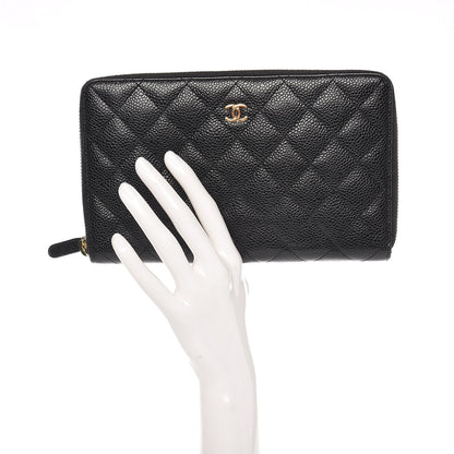 Chanel Caviar Quilted Large Zip Around Organizer Wallet Black 2 of 14