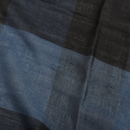 Burberry Silk Modal Wool Check Lightweight Scarf Blue 3 of 5