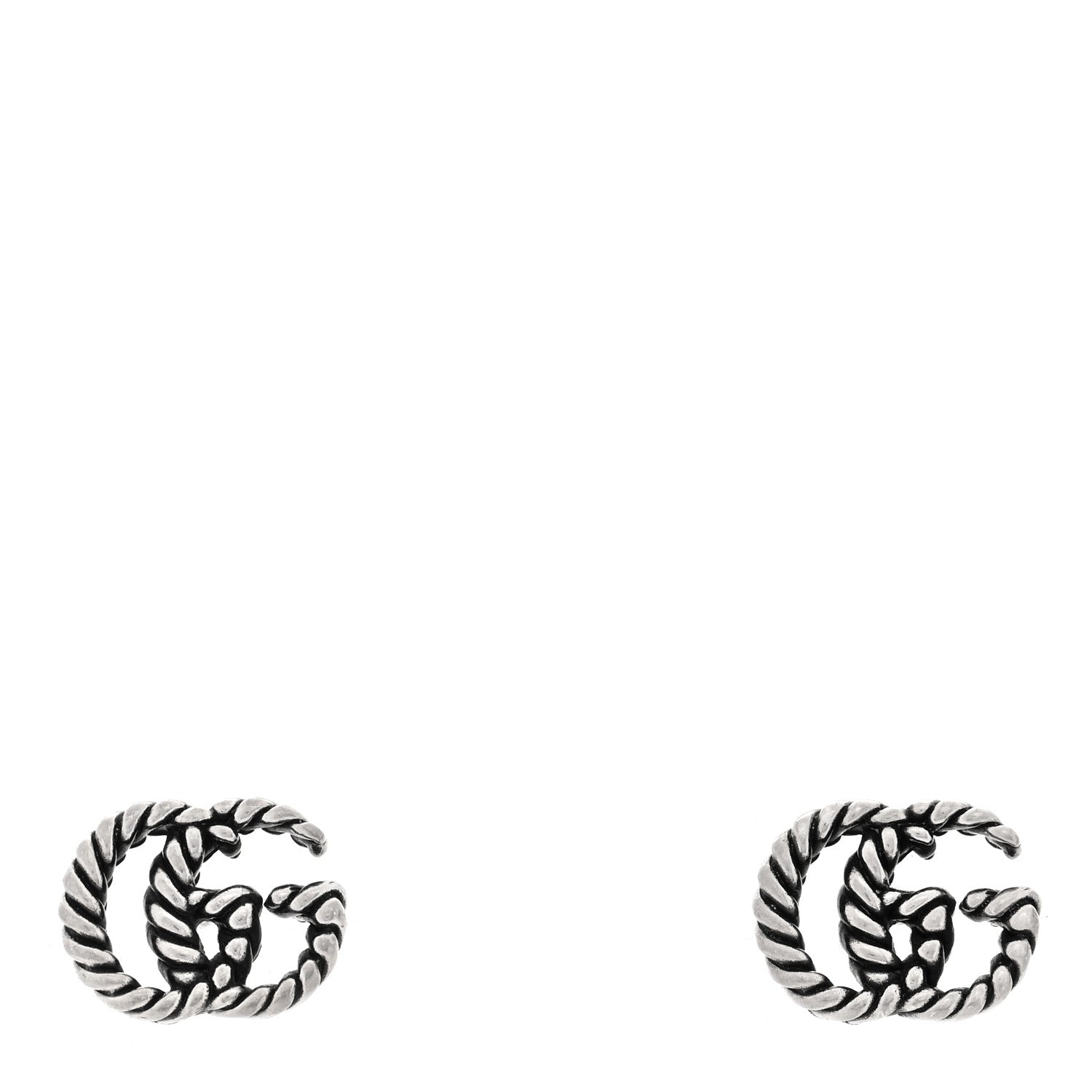 Gucci Sterling Silver Torchon Double G Earrings 1 of 4