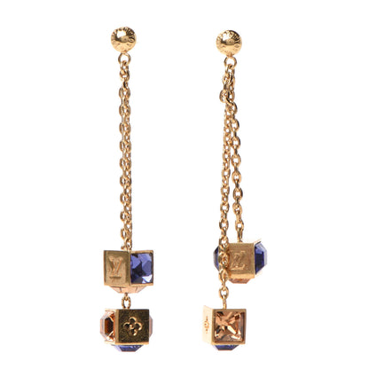 Louis Vuitton Swarovski Gamble Earrings Azur Gold 1 of 5