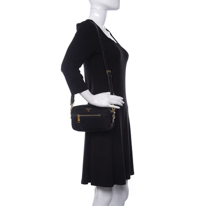 Prada Tessuto Nylon Saffiano Small Crossbody Bag Black 2 of 11