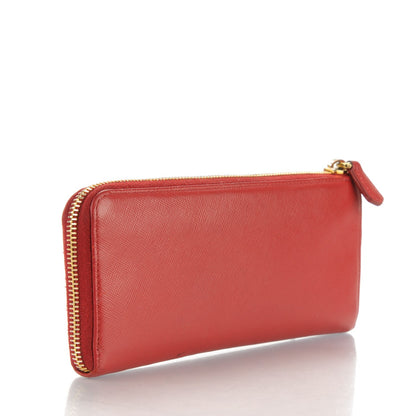 Prada Saffiano Metal Zip Around Wallet Fuoco 3 of 10