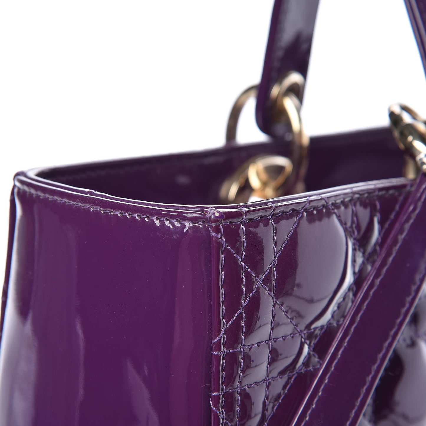 Patent Cannage Large Lady Dior Violet Purple