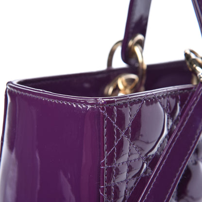 Christian Dior Patent Cannage Large Lady Dior Violet Purple 16 of 19