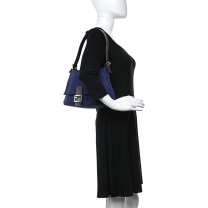 Fendi Zucchino Mama Baguette Blue 2 of 8
